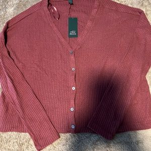 Wild Fable Waffle-knit Long Sleeve Top, Medium